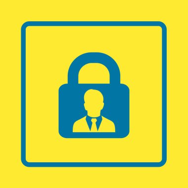 Kullanıcı oturum açma kimlik doğrulama simgesi. Düz tasarım stili.