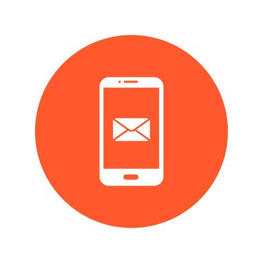 Akıllı telefon e-posta veya sms simgesi. Mobil posta işareti simgesi.