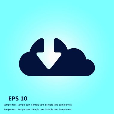 Bulut simgesinden indirin. Düğme yükleyin. Yük sembolü.