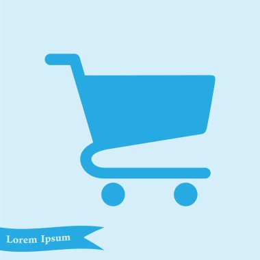 Grafik alışveriş düz simgesi. Bir ürünü Sepete Ekle.