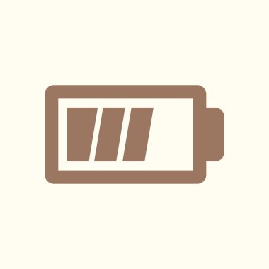 Pil şarj simge vektör. Düz tasarım stili.