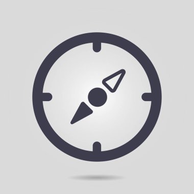 Vektör pusula simgesini. Yöreden yönde. Düz tasarım stili.