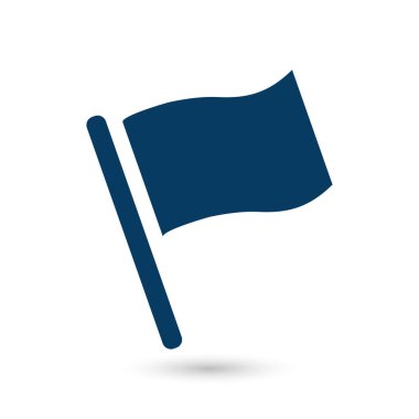 Bayrak simgesi. Yer belirleyici sembol. Düz tasarım biçimi.