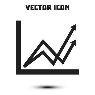 İş grafiği. Infographic. Grafik simgesini. Büyüyen grafik erkek. Düz tasarım stili.