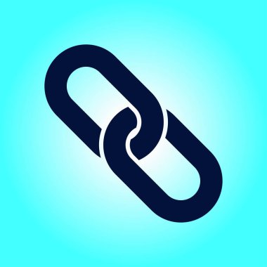 Bağlantı tek simge. Zincir bağlantı simgesi. Kaynağına bağlantı simgesi.