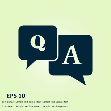 Q&A işareti simgesi. Konuşma balonları ile soru ve cevap.