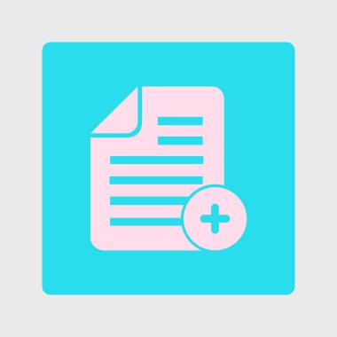 Ok simgesiyle belge. Kağıt ekleyin. Sayfa ekleme.