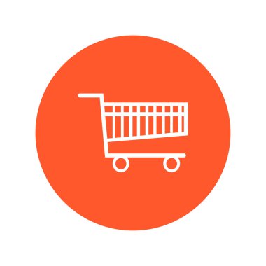 Grafik alışveriş düz simgesi. Bir ürünü Sepete Ekle.