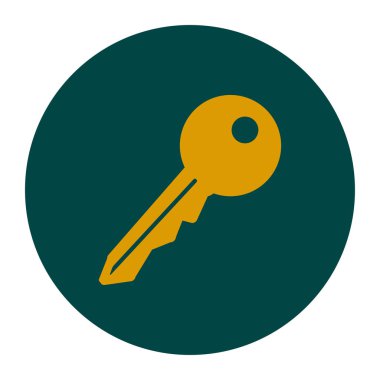 Anahtar simgesi. Kilit simgesi. Güvenlik işareti. Düz tasarım stili.