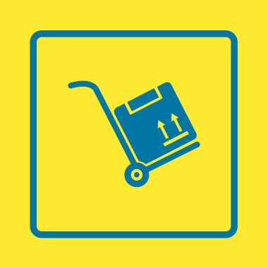 Kutuları simge kamyonla. El kamyon işareti simgesi.