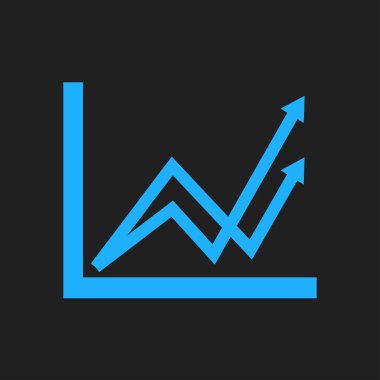 İş grafiği. Infographic. Grafik simgesini. Büyüyen grafik erkek. Düz tasarım stili.