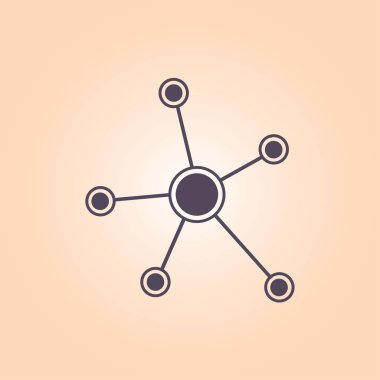 Sosyal ağ tek simge. Küresel teknoloji. İş sosyal bağlantıları ağ.