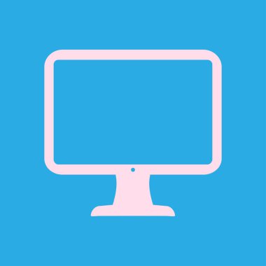 Bilgisayar ekran işareti simgesi. Düz tasarım stili.