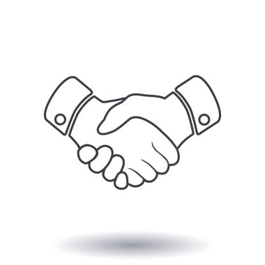 El sıkışma işareti simgesi. Başarılı iş sembolü. Düz tasarım stili.