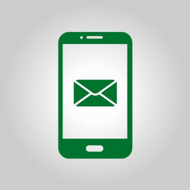 Akıllı telefon e-posta veya sms simgesi. Mobil posta işareti simgesi.