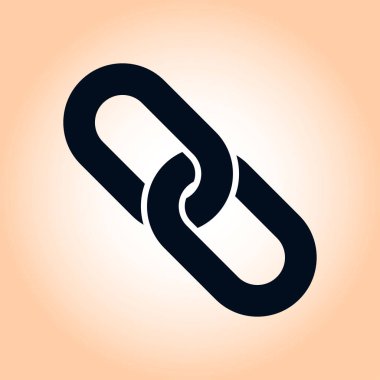 Bağlantı tek simge. Zincir bağlantı simgesi. Kaynağına bağlantı simgesi.