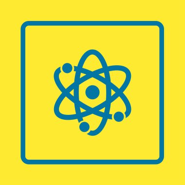 Atom işareti simgesi. Atom bölümü simgesi. Düz tasarım stili.