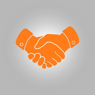 El sıkışma işareti simgesi. Başarılı iş sembolü. Düz tasarım stili.