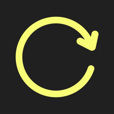 Dairesel ok işareti simge vektör. Sağa taşır oku.