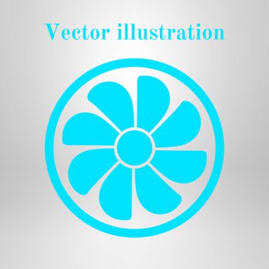Egzoz fan simge. Vantilatör sembolü. Düz tasarım stili.