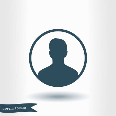 Kullanıcı simgesi simgesi. Kişi sembolü. İnsan avatarı. Düz stil.. 