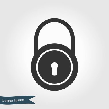 Kilit simgesi. Düz tasarım stili. Kullanıcı erişimi.