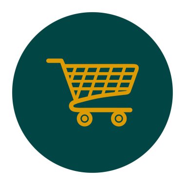 Grafik alışveriş düz simgesi. Bir ürünü Sepete Ekle.