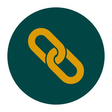 Bağlantı tek simge. Zincir bağlantı simgesi. Kaynağına bağlantı simgesi.