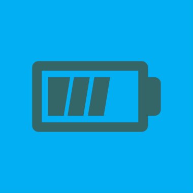 Pil şarj simge vektör. Düz tasarım stili.