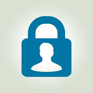 Kullanıcı oturum açma kimlik doğrulama simgesi. Düz tasarım stili.