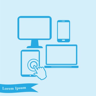 Akıllı telefon bilgisayar tablet netbook sembolü. Düz tasarım.