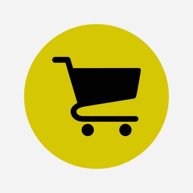 Grafik alışveriş düz simgesi. Bir ürünü Sepete Ekle.