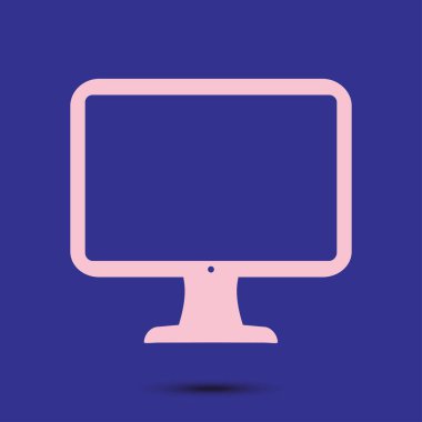 Bilgisayar ekran işareti simgesi. Düz tasarım stili.