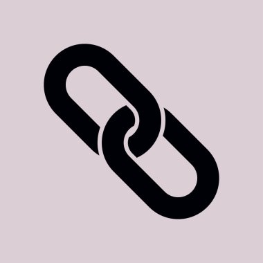 Bağlantı tek simge. Zincir bağlantı simgesi. Kaynağına bağlantı simgesi.