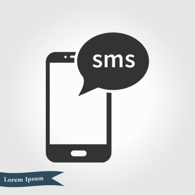 Akıllı telefon e-posta veya sms simgesi. Mobil posta işareti simgesi.