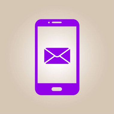 Akıllı telefon e-posta veya sms simgesi. Mobil posta işareti simgesi.