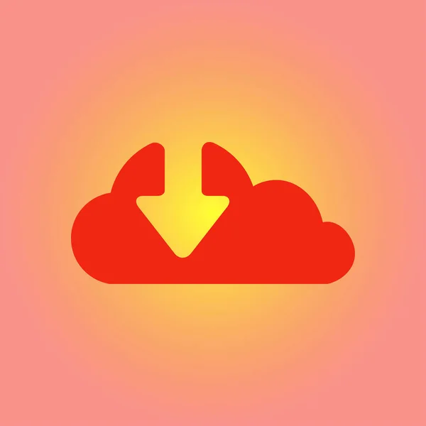 Herunterladen Vom Cloud Symbol Upload Taste Lastsymbol — Stockvektor