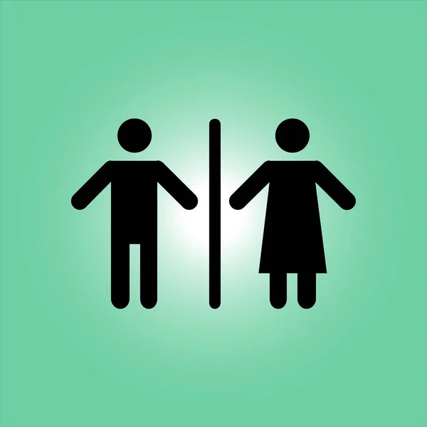 Icône Signe Toilettes Pour Hommes Femmes Conception Plate — Image vectorielle