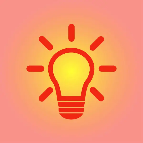 光ランプ印アイコン アイデアのシンボル 創造的思考とビジネスのアイデア — ストックベクタ