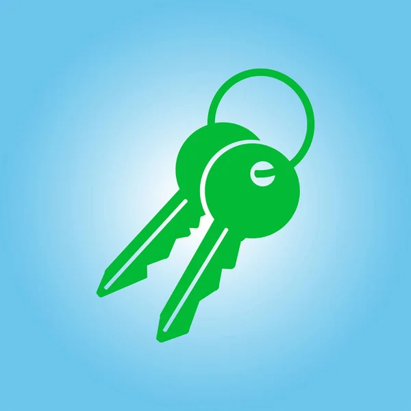 钥匙图标 锁形符号 安全标志 平面设计风格 — 图库矢量图片