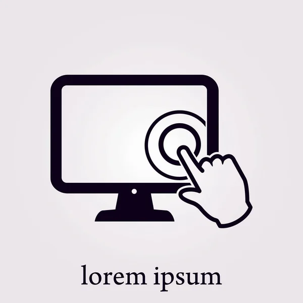 Icône Écran Tactile Pointeur Main Signe — Image vectorielle
