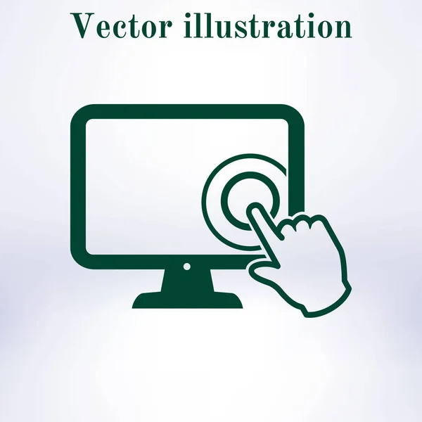 Значок Сенсорного Экрана Знак Указателя Руки — стоковый вектор