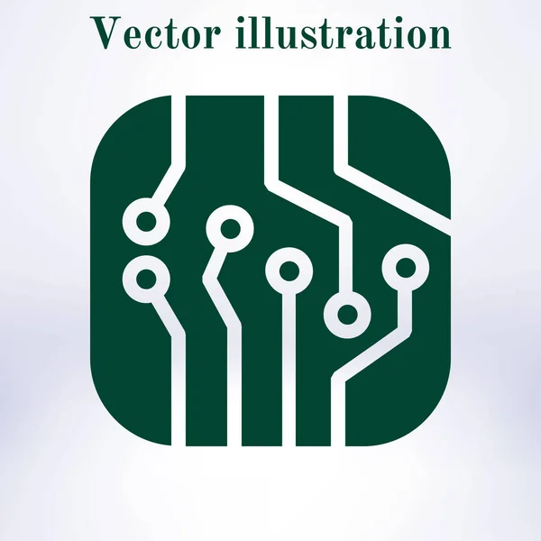 Leiterplattensymbol Technologie Schema Quadratischen Symbol Flacher Designstil — Stockvektor