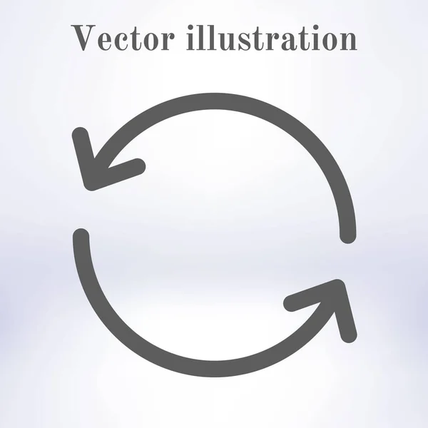Значок Вектора Знака Круговой Стрелки Плоский Дизайн — стоковый вектор