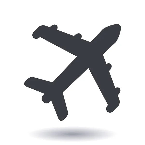 Icono Avión Símbolo Viaje Avión Plano Desde Signo Inferior — Archivo Imágenes Vectoriales