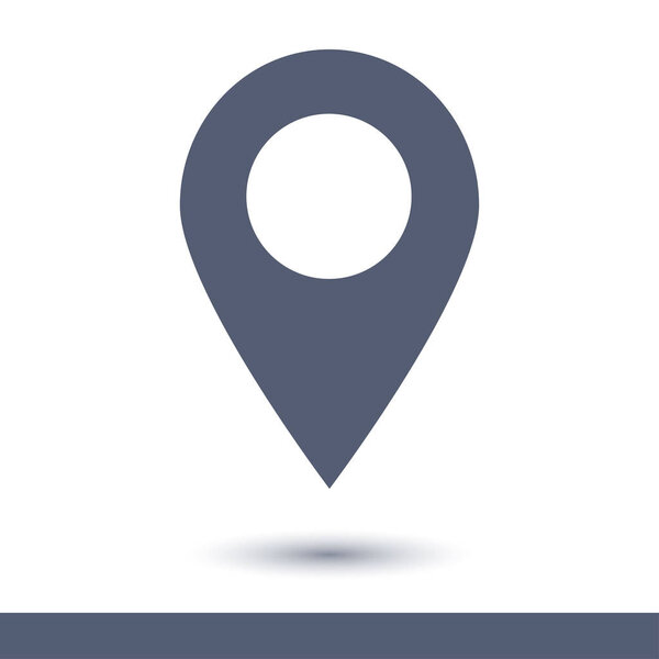 простая иконка навигационного штифта, векторная иллюстрация