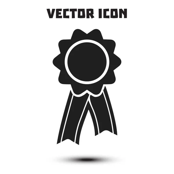 Badge Avec Icône Rubans Rosette Prix Avec Ruban Simbol — Image vectorielle
