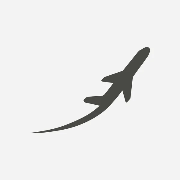 飛行機の航空券は空気飛ぶ旅行離陸シルエット要素です 飛行機のシンボル 旅行アイコン フラットなデザイン — ストックベクタ