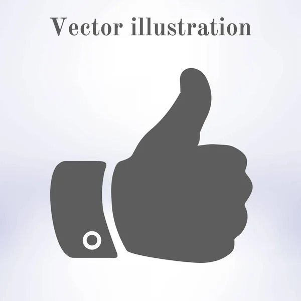 Икона Вывеска Палец Вверх Символ Большой Палец Плоский Дизайн — стоковый вектор