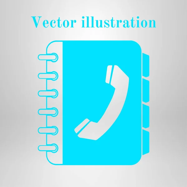 Teléfono Libreta Icono Plano Estilo Diseño Plano — Vector de stock